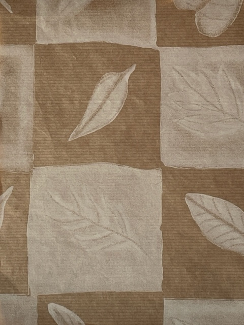 57430 Kraftpapier "Blätter, Leaves, Foglie" weiss 75 cm